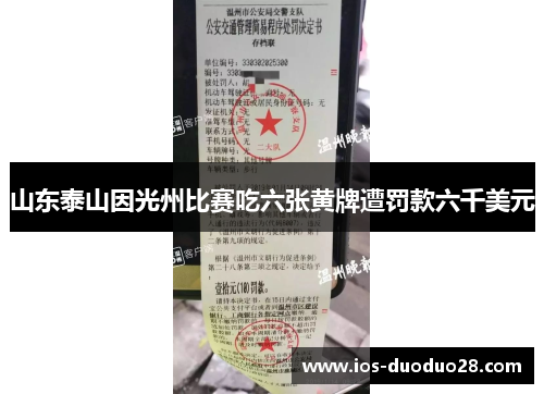 山东泰山因光州比赛吃六张黄牌遭罚款六千美元 山东泰山因光州比赛吃六张黄牌遭罚款六千美元