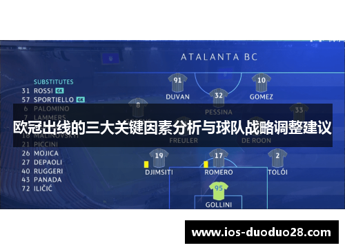 欧冠出线的三大关键因素分析与球队战略调整建议 欧冠出线的三大关键因素分析与球队战略调整建议
